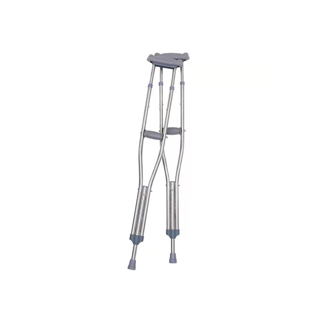 Muletas de Aluminio for Axilas Muletas de Doble elevación de Acero Inoxidable Muletas de Aluminio de Doble elevación (Color : Silver)