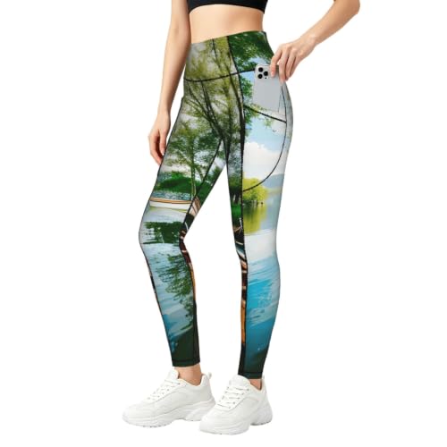 Leggings con estampado de parque Lake perfectos para yoga y paseos urbanos