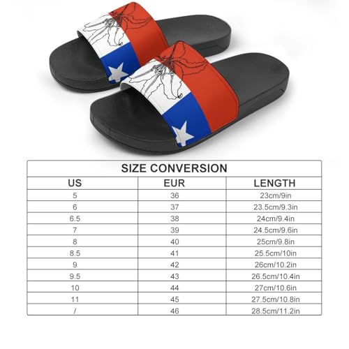 Chile Chilean Flag Lily Flowers Men's Bathroom Slippers Shower Indoor Home Beach Outdoor Shoes for Women2
