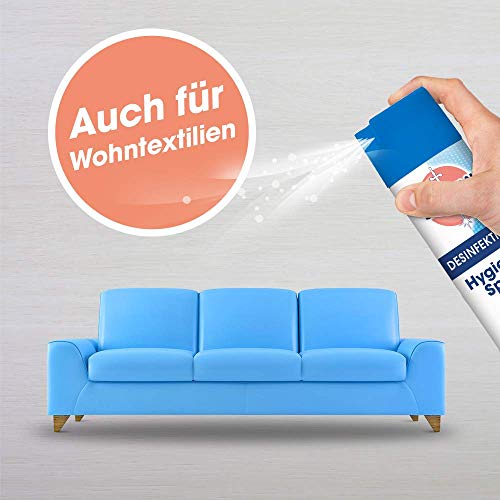 Sagrotan Hygiene-Spray (Aerosol) Desinfektionsspray (für Textilien und Oberflächen im Haushalt, Sprühflasche im praktischen Vorteilspack) 2 x 400 ml