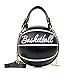 Borsa a tracolla mini in pelle a forma di palla da donna Borsa a tracolla da viaggio di moda (Basket nero)