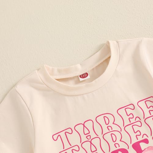 Toddler Baby Girl 1st 2nd 3rd 4th Birthday Outfit Bow One Two Three Four Year Old Short Sleeve T-Shirt Summer Clothes3