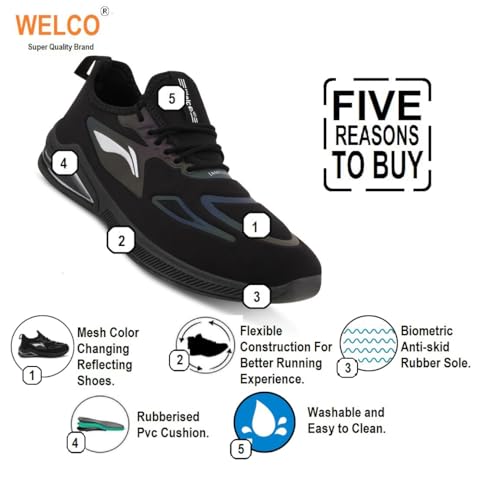 Image of WELCO Original & Genuine Reflector Shoes for Male with Memory Foam..