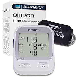 OMRON Silver Blood Pressure Monitor for Home Use & Upper Arm Blood Pressure Cuff – #1 Doctor & Pharmacist Recommended Brand – Clinically Validated – Connect App