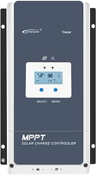 EPEVER 100A MPPT Solar Charge Controller 12V/24V/36V/48V with LCD Display, Open Circuit Voltage up to 150V for Sealed, GEL, Flooded and User - Tracer 10415AN
