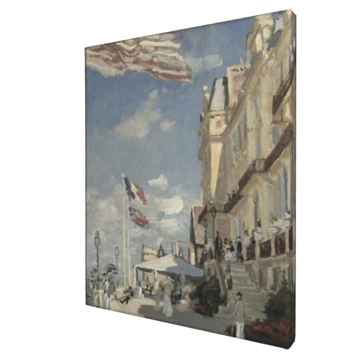 絵画 フレーム装飾画 画家クロード・モネ 世界名画ブラック ロック ホテル トルヴィル アートパネル 壁掛 ポスター 壁飾り 部屋飾り 玄関 20*25cm [3]