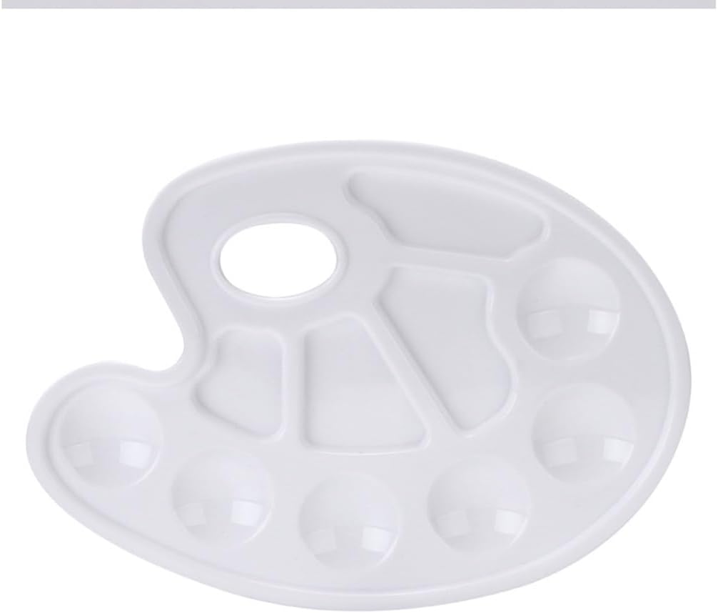 HBJWOV Oval Paint Tray Palettes Plastic Paint Tray Pallet with Thumb Hole for Adults for Painting or DIY Craft Class