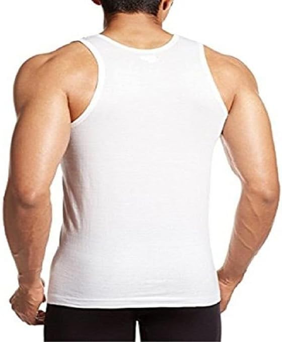VIP Bonus Men's Cotton Tank Top Undershirt – Sleeveless White A-Shirt, Athletic Muscle Tee for Daily Wear
