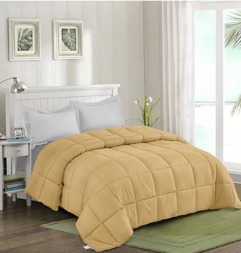 Image of Quilt for All Season 150 GSM Comforter Duvet /Ac Blanket Single Bed Soft Microfiber Lightweight (60 inch X 90 inch Inches) - Single Bed Comforter - Beige Color