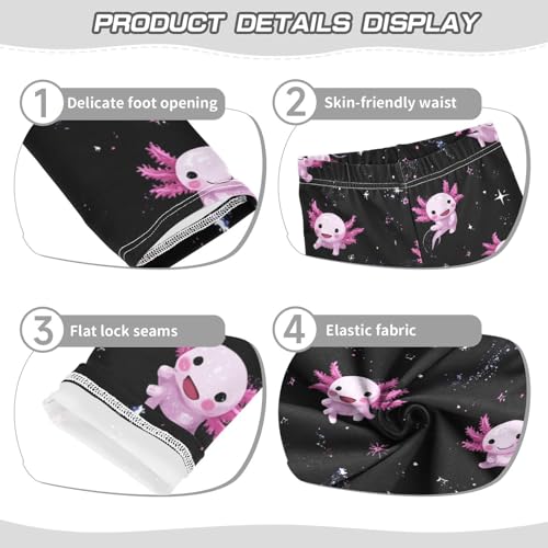 Boccsty Axolotls Shooting Star Girls Leggings Kids Yoga Pants Dance Active Tights 4T3