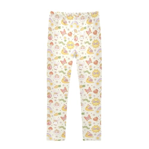 Girls Leggings Retro Groovy Doodle Toddler Girls Clothes Leggings for Girls Toddler Girls Leggings 3-4T