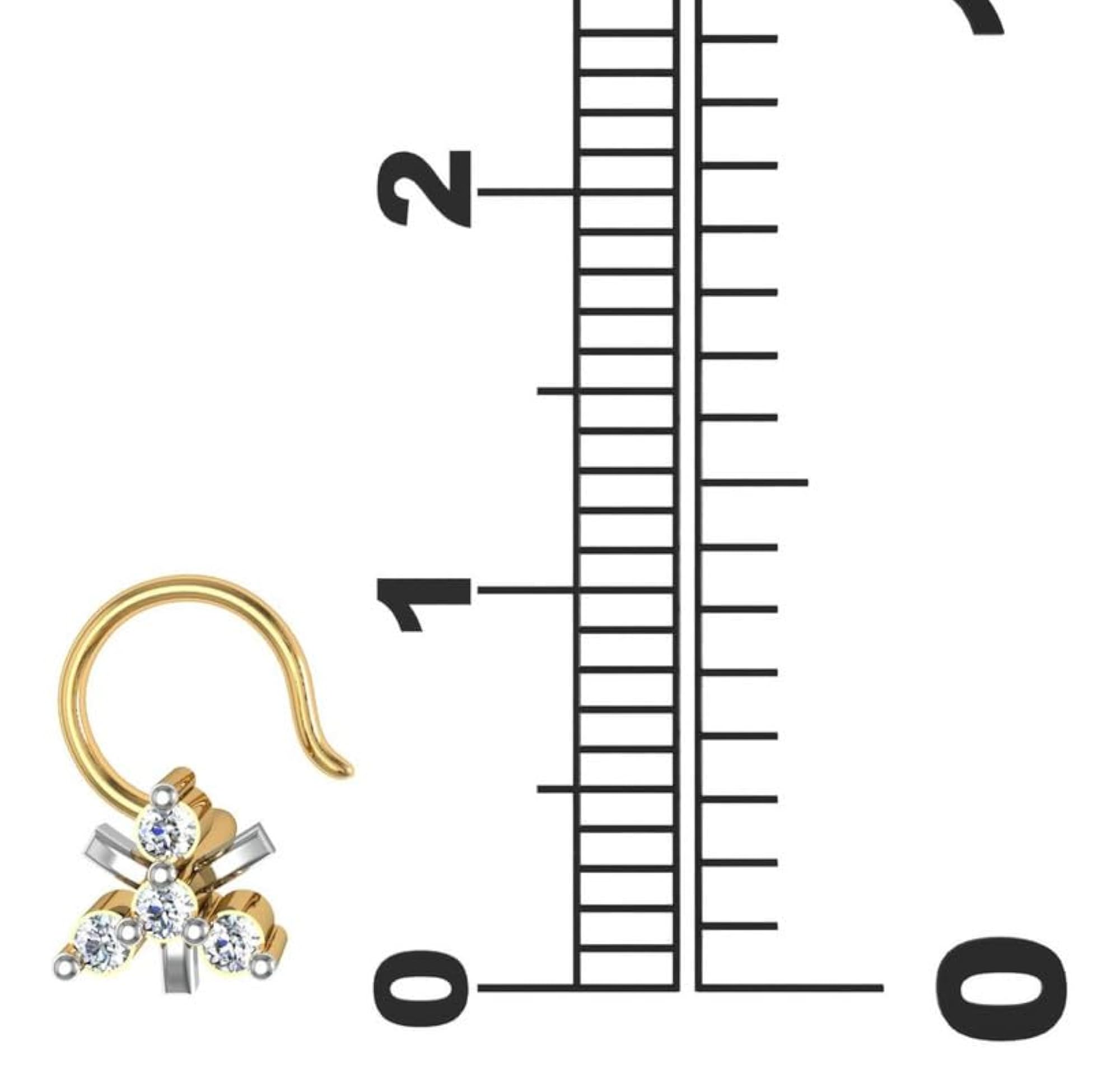 9K BIS Hallmarked Yellow Gold Stud Nose Ring