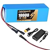 HIGH CAPACITY - FoteGlewaBi 36V Lithium-ion Ebike battery has a capacity of 10,000mAH and is suitable for 200W-500W motors. LONG SERVICE LIFE - The Lithium-ion battery is characterised by long cycle life, high safety and environmental protection, wit...