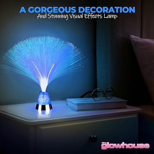 The Glowhouse Fibre Optic Ice Crystal Lamp - 13.5" Brand Premium (Blue) - Batteries Included