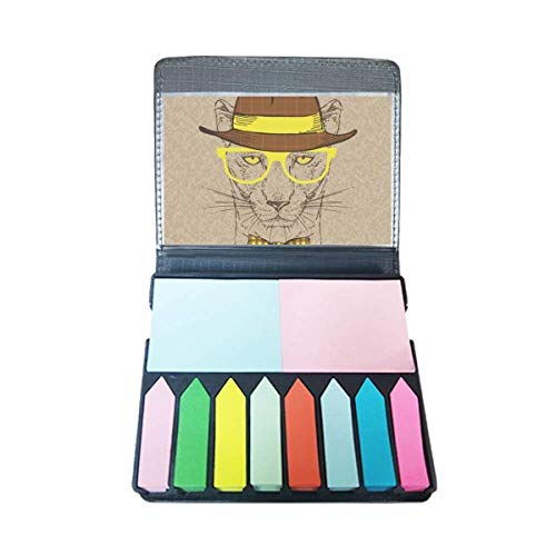Boîte de marque-page autocollante motif léopard sauvage étui compact distributif de rangement