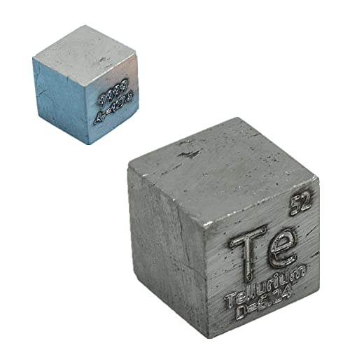 Tellurium Cube Te 99.99% Semi-Metal Element Cube Pure 10mm Density Cube for Element Collection Periodic Table Hunter, and More (0.39