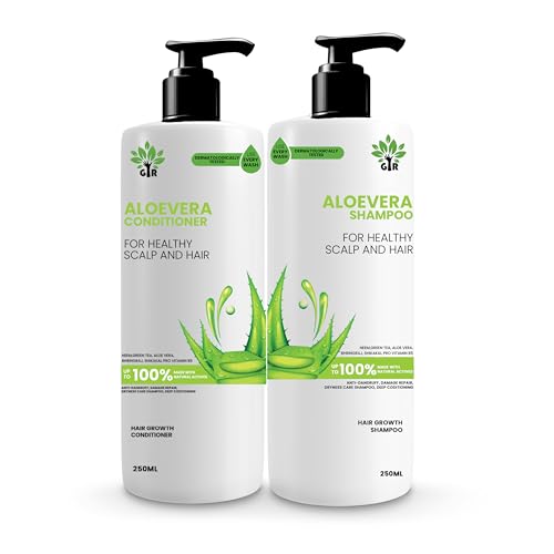 Image of GIR Aloe Vera Shampoo - 250 ML & Conditioner -250 ML- for Silky Smooth Hair & Scalp Nourishment - Combo Pack