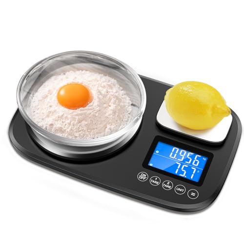Ankilo Grande balance de cuisine numérique, double plate-forme, 10 kg et 1 kg, balance alimentaire avec deux précision 1 g et 0,1 g, conversion d'unités, pour la maison, la cuisine