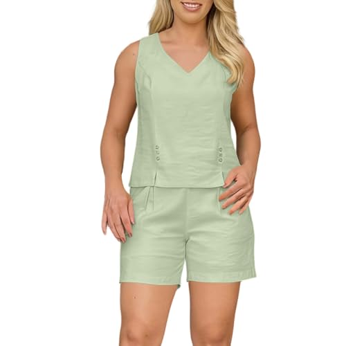 Chemise courte à col V et débardeur d'été pour vêtement de nuit décontracté