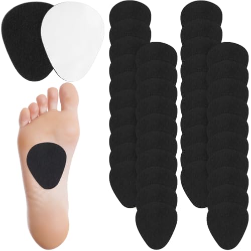 Image of Syhood 40 Pcs Metatarsal Pads for Men Women, 1 /4 Inch Thick Felt Ball of Foot Cushions, Forefoot Pain Relief Inserts, Metatarsal Foot Pads for Support and Pain Relief(Black,Flat)