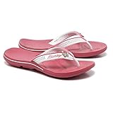 Chinelo Feminino Ortopédico Anatômico Facite Plantar Esporão Antiderrapante (37, Rosa/Branco)