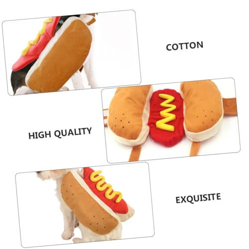 Disfraz creativo de hot dog para perros y gatos miniatura 3