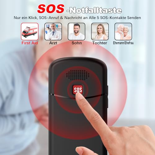 CHAKEYAKE 4G Seniorenhandy Mobiltelefon Ohne Vertrag mit Große Tasten, Senioren Handy mit USB-C, 1.7 Zoll LCD,Rentner Handy Großtastenhandy mit SOS-Funktion, Taschenlampe, Ladestation