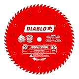 Freud D1080X Diablo 10-Inch 80 Tooth ATB Finish Saw Blade with 5/8-Inch Arbor and PermaShield Coating