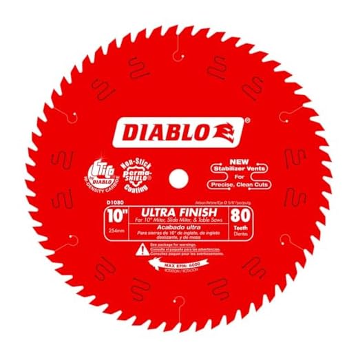 Freud D1080X Diablo 10" 80-Tooth ATB Saw Blade w/5/8" Arbor&PermaShield Coating