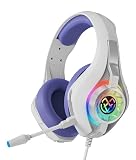 Picture of Tatybo Gaming Headset for Ps4 Ps5 Switch PC Mobile Xbox with Noise Canceling Mic, Wired Gaming Headset with RGB Light, Stereo Surround Sound