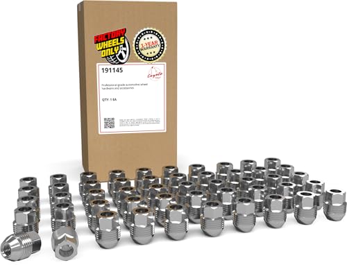 Image of 60 Pcs M12x1.5 OEM Style Chrome Lug Nuts Fits Chevrolet Cruze Camaro | Factory Replacement 13 /16 inch,21mm Hex 1.23 inch Long | 9599296 | 611-150 | 12337896 Fits Malibu Impala