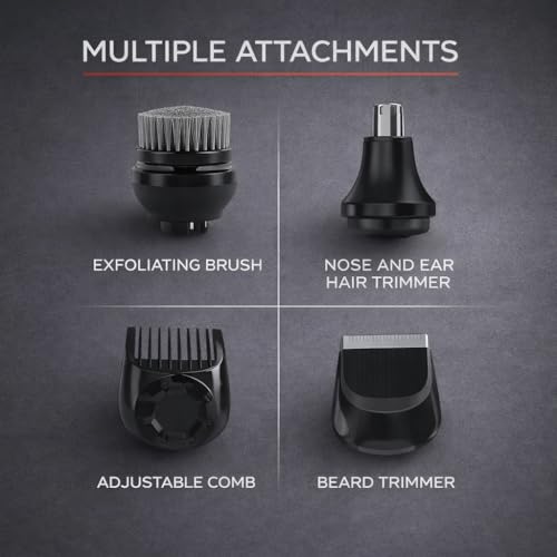 Image of Remington Balder 3 Head Shaver Dual-Track Cutting Heads Multi-Directional Pivot 45 Minute Run Time 100 Percent Waterproof Complete Grooming Kit with Beard Trimmer Nose and Ear Trimmer