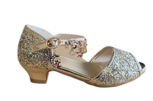 Zapatos infantiles de princesa para niña con purpurina rosa de comunión 2
