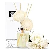 Aronica Twin Sola Diffuser - White Rose Fragrance, 160ml / 5.41 Floz, Colorful Bathroom Decor Airfreshener, Rose Reed Diffuser, Shelving Décor
