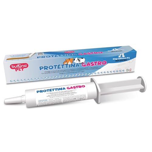 Buona Pet Protettina Gastro siringa da 30g, Mangime Complementare per Cane e Gatto, Supporto per la Funzione Gastrointestinale Superiore, Pasta Appetibile in Siringa Multirazione