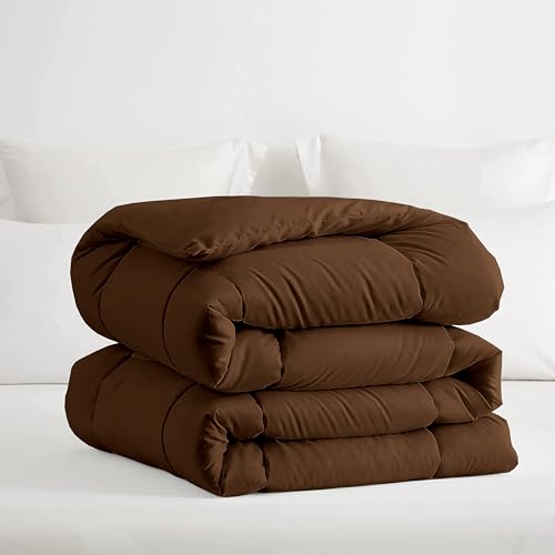 Image of Restful Sleep All Weather Comforter Double Bed Size - Dohar /Rajai /Blanket /Duvet -250 GSM Quilt Soft Microfiber Fill Double Bed (90 inchX100 inch) - Chocolate Brown Color