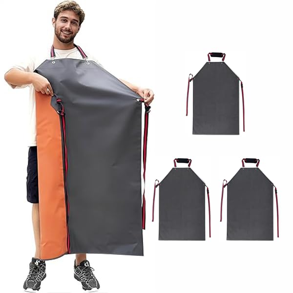 GoldPig Heavy Duty Rubber Apron, Waterproof Chemical Resistant