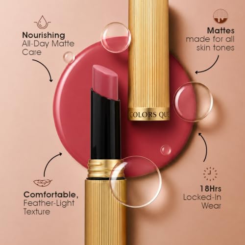 Image of Colors Queen Hold Up Full Day Non-Transfer Matte Lipstick | Long Lasting and Weightless Formula | Intense Color Pay Off | Waterproof Lipstick for Women (104 - Deep Maroon, 4g)