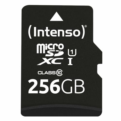 Intenso Premium microSDXC 256GB Class 10 UHS-I Speicherkarte inkl. SD-Adapter (bis zu 90 MB/s), schwarz