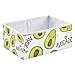 Oyihfvs Seamless Green Sleeping Smile Avocado with Hearts on White Rectangle Foldable Cube Storage Basket Collapsible Fabric with Handles Organizer Clothes for Home Bedroom 15.7 x 10.6 x 7 in