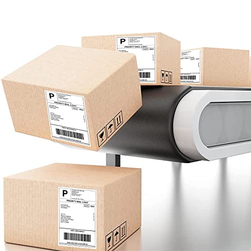 Ryhampaper 4" X 6" Fanfold Direct Thermal Labels - White Shipping Mailing Postage Labels, Perforated, Permanent Adhesive (4 Stacks - 4000 Labels) #TOP5