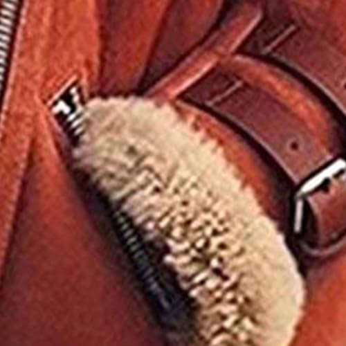 Kubbon Women Faux Fur Jacket Oversized Lapel Fleece Lined Sherpa Biker Moto Coats Casual Long Sleeve Faux Suede Outwear3