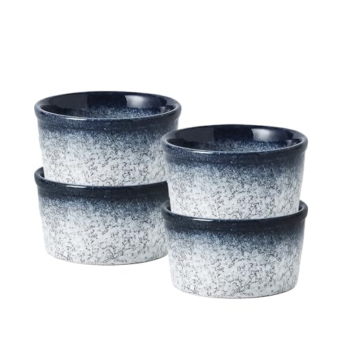 Yampiyt yampiyt387156 Auflaufförmchen Set, Dunkelblau/Weiß, 6 Stück