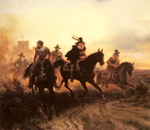 Cuadro el Retiro de Caballería Wilhelm Camphausen lienzo decorativo de 60x90cm para salón