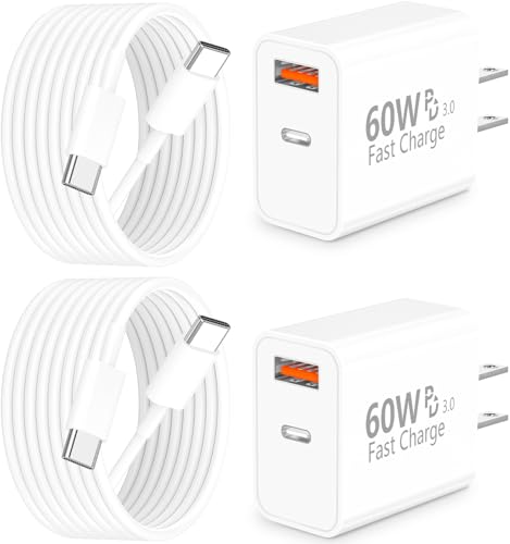 [Apple MFi Certified] iPhone 17 Charger Fast Charging Linocell 4Pack 60W Dual Port USB C Charger Dynamic Power Adapter PD&QC Type C Wall Chargers + 6FT Type C Cord for iPhone 17/17 Pro/16 Pro/15/iPad