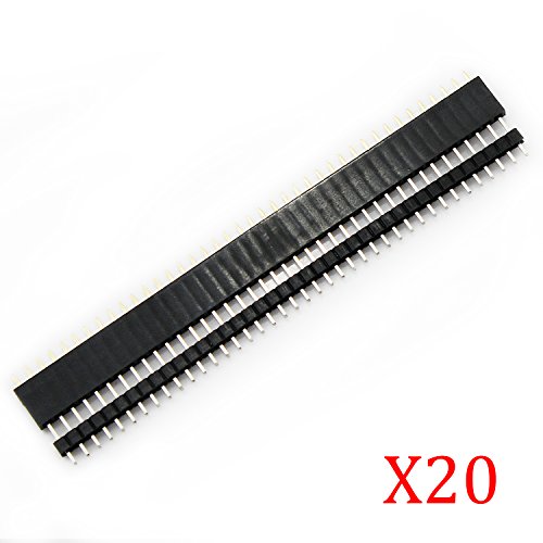 Aussel 40 Stück 2.54mm Breakaway Platine 40Pin Stecker und Buchsenleiste für Arduino Shield (PIN-2 40PCS)