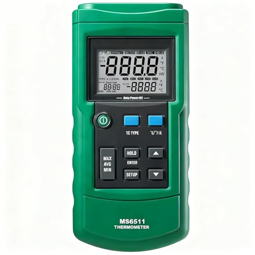 MS6514 デジタル熱電対温度計レコーダー デュアルチャンネル温度ロガー 熱電対計 J/K/T/E/R/S/N型熱電対に適用可能 デジタル計