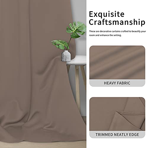 Image of Easy-Going Blackout Curtains for Bedroom, Solid Thermal Insulated Grommet and Noise Reduction Window Drapes, Room Darkening Curtains for Living Room, 2 Panels(42x84 in, Camel)