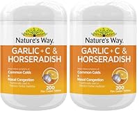 Nature's Way Garlic Plus C and Horseradish Film Coated 200 Tablets (Pack of 2)