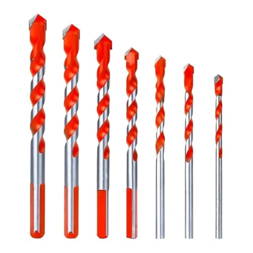 Juego de brocas de impacto de carburo, multifuncionales, for perforar agujeros triangulares de 3 a 12 mm for vidrio, baldosas, cerámica, hormigón y ladrillos.(6pcs)